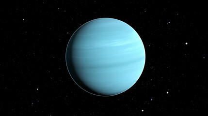 Blue gas giant planet in outer space with stars in the background
