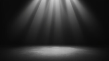 Naklejka premium A spotlight illuminating an empty stage, creating a dramatic and focused atmosphere.