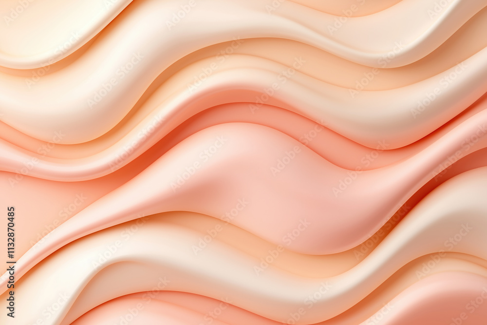 Poster Soft flowing textures in shades of peach and cream create a calming visual experience