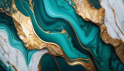 smooth marble textures teal gold background