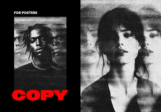 Bad Copy Poster Photo Effect Mockup
