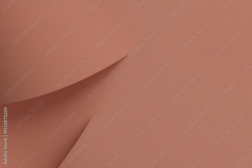 Poster elegant mocha mousse abstract background with curved shadow lines. minimalist design with gentle wav
