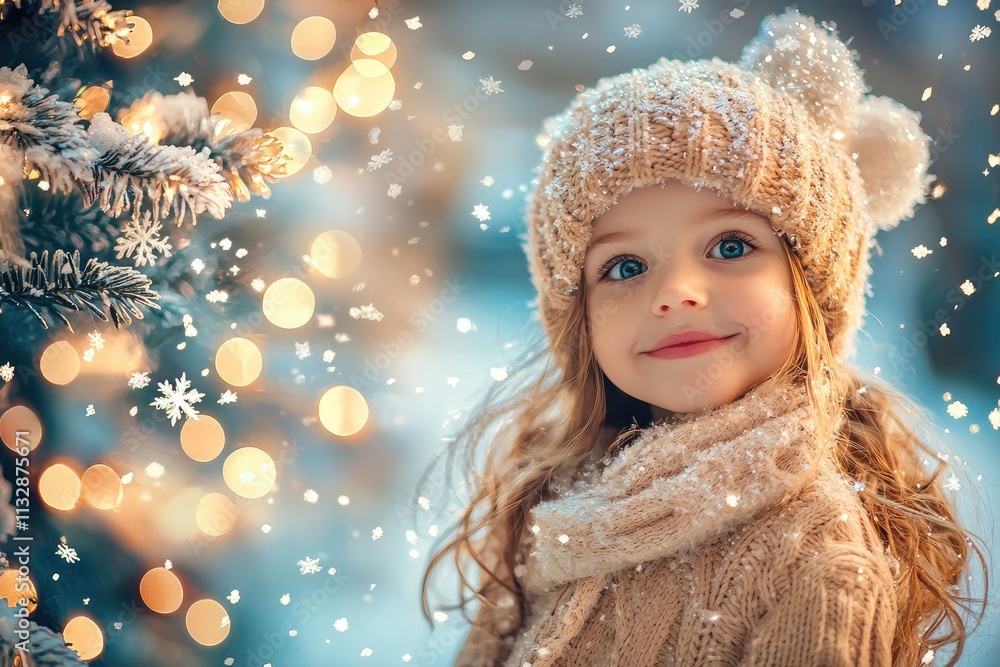 Poster soft bokeh background with snowflakes and frosty elements creating a dreamy winter atmosphere for se