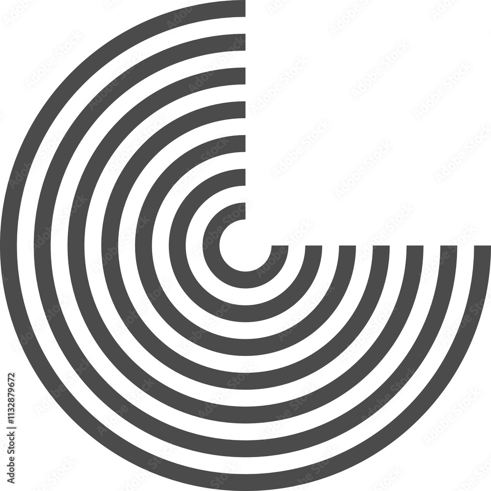 Poster abstract shape with line pattern. retro geometric circle. organic graphic element and curved modern 
