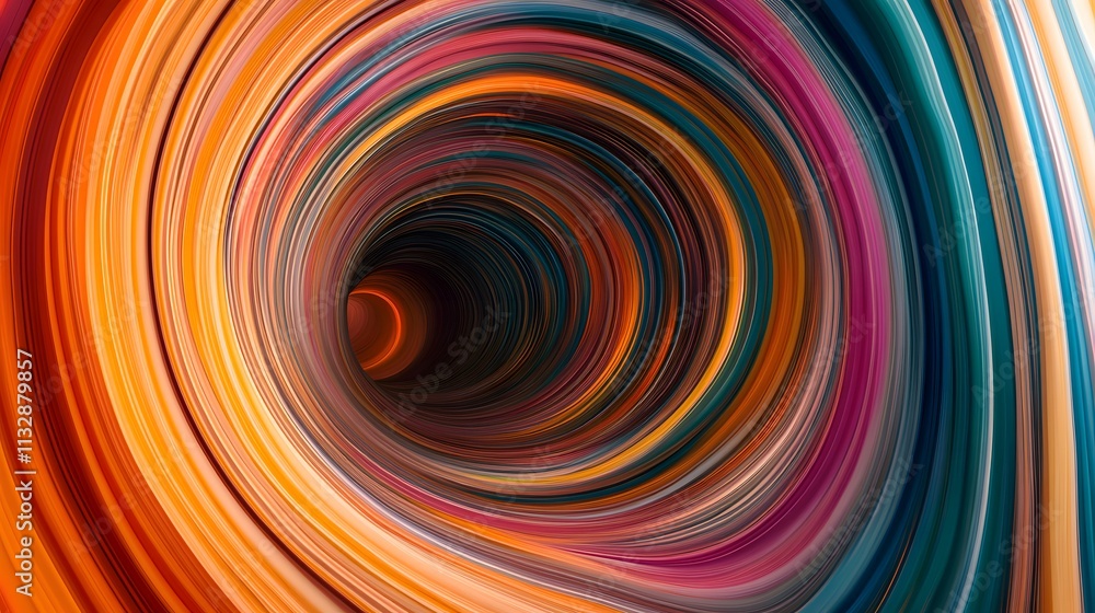Poster Abstract spiral pattern with vibrant colors swirling in a dynamic motion, conveying energy and movement in a mesmerizing visual experience for design and art projects.