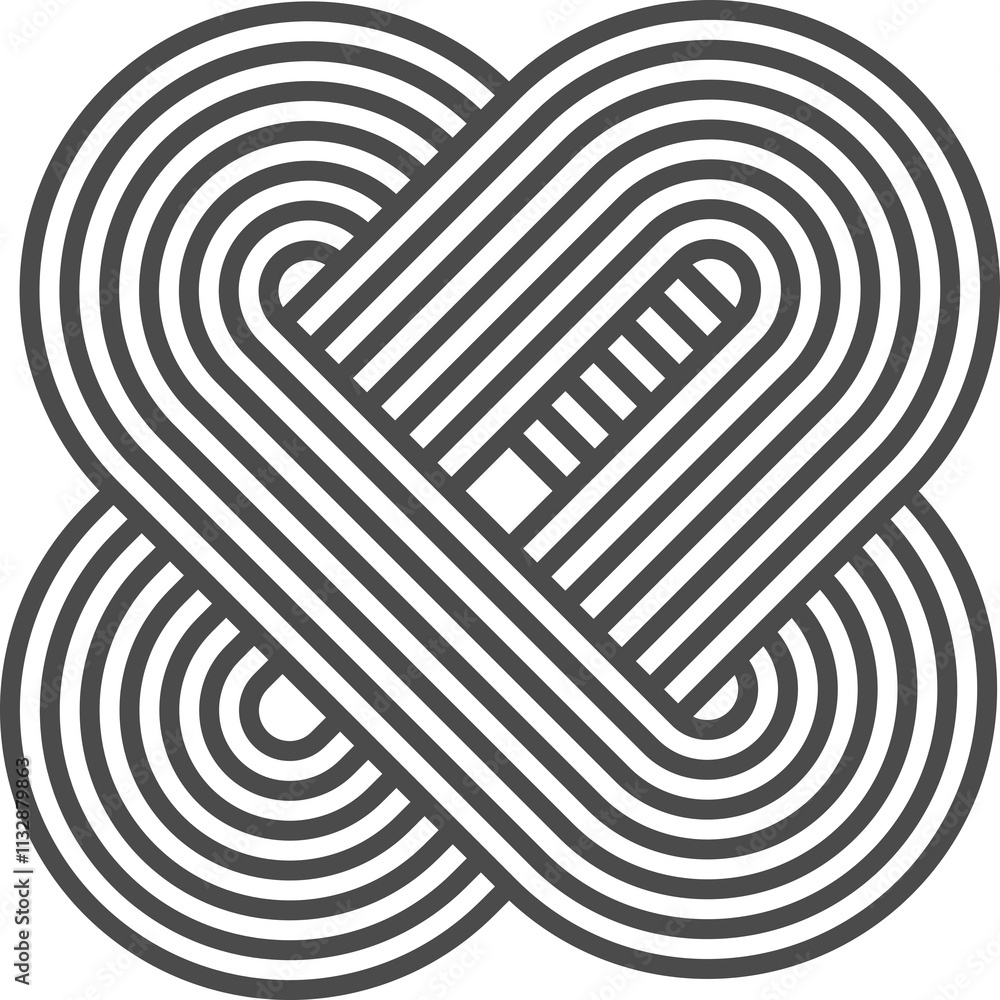 Poster abstract shape with line pattern. retro geometric graphic. organic graphic element and curved modern