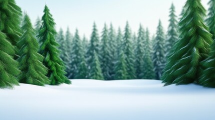 Obraz premium Snow Clinging to Evergreen Trees