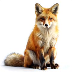 Obraz premium Red fox isolated on white background