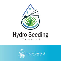 Hydro Seeding logo design template.