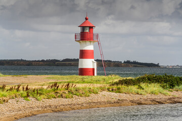 Grisetå Odde Leuchtturm, Oddesund, Struer, Ringkjobing, Dänemark.
