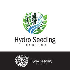 Fototapeta premium Hydro Seeding logo design template.