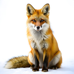 Obraz premium Red fox isolated on white background