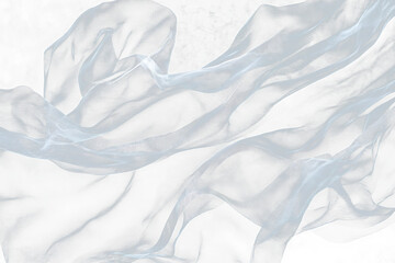 Obraz premium Abstract flowing white fabric on Transparent background.