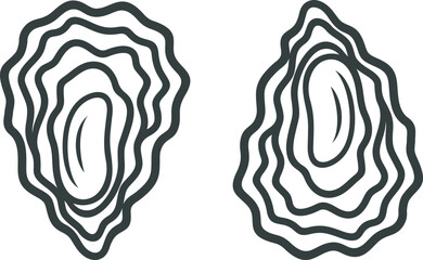Fototapeta premium Oyster set. Isolated oyster on white background