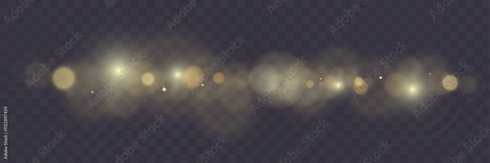 Aufkleber bokeh background with soft golden light orbs on a transparent grid, ideal for overlays and graphic d