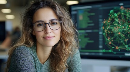 Data Driven Social Media Marketing Session with Glowing Overlays and Metrics