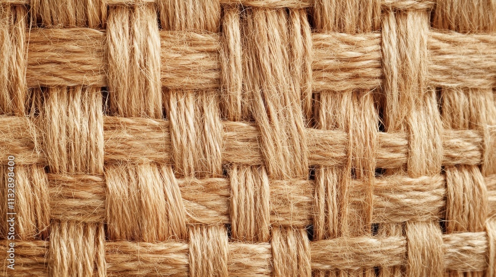 Poster a close-up view of woven natural fibers, showcasing intricate patterns and textures.
