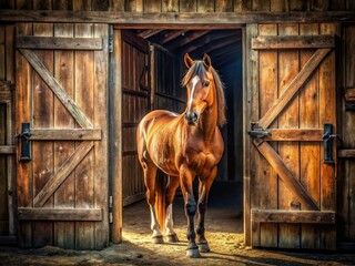 Vintage Barn Horse Portrait, Equestrian Photography, Rustic Horse Photo, Old Barn, Equine Portrait