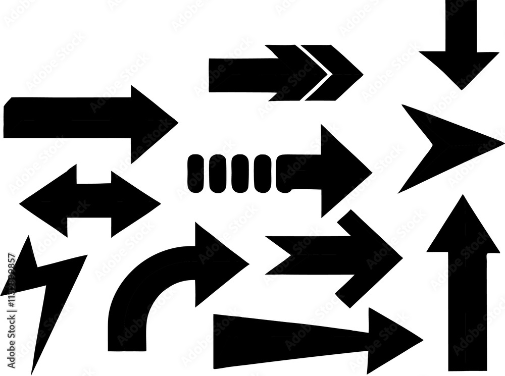 Poster arrow icon collection set for web designs. arrow cursor flat style isolated on white background.