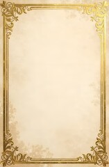 a gold and white piece of paper with a gold border.