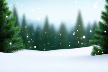 Obraz premium Close-Up of Snow on Evergreen Forest