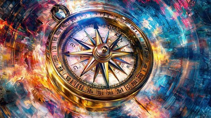 Fototapeta premium Ancient, round glass window in a grand cathedral, a time-worn wheel of the world
