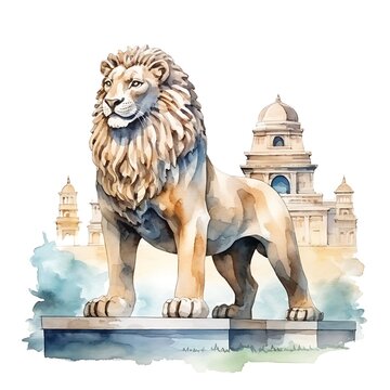 Lion capital of ashoka representing indian independence day