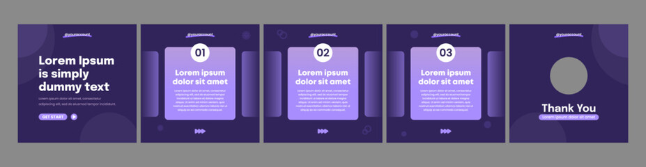 editable carousel slide template for social media posts © Rozin