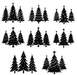 Obraz premium set of Christmas trees.