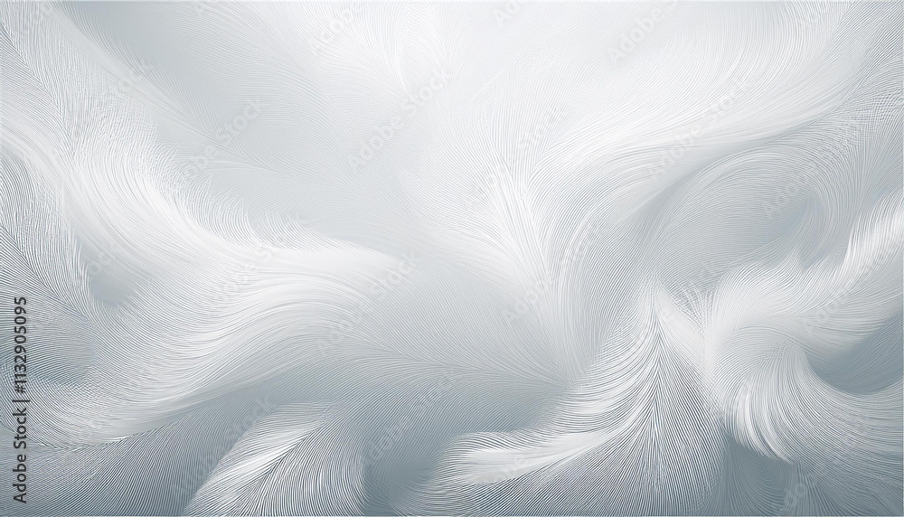 Poster Abstract pattern of feather like shapes in grayscale