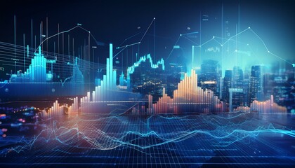 Obraz premium futuristic image of stock and bond trading with charts and graphs widescreen