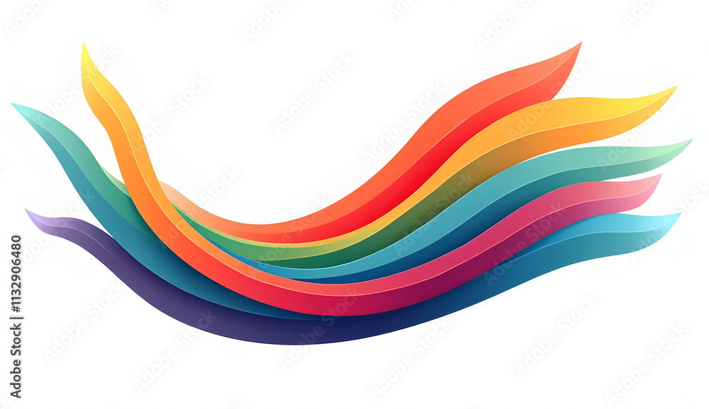 Poster vector abstract colorful lines isolated on white background.