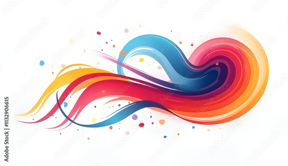 Poster vector abstract colorful lines isolated on white background.