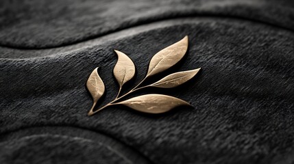 Embossed logo mockup on a luxury black velvet fabric