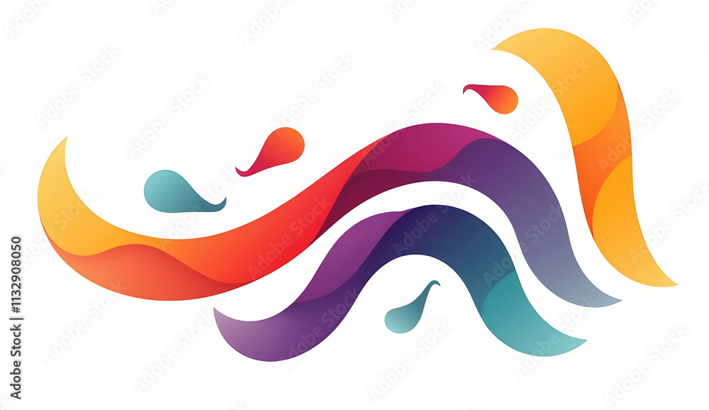 Poster vector abstract colorful lines isolated on white background.