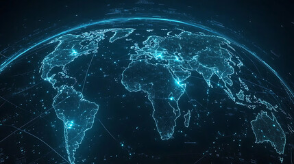 Fototapeta premium Global Logistics and Business Network with Connecting Lines