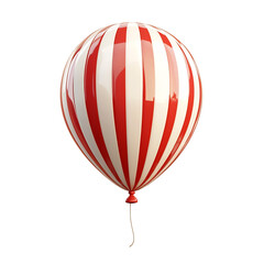 Obraz premium Whimsical Striped Red Balloon Icon on Clean White Background