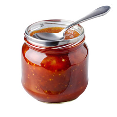 jam in a jar on white background