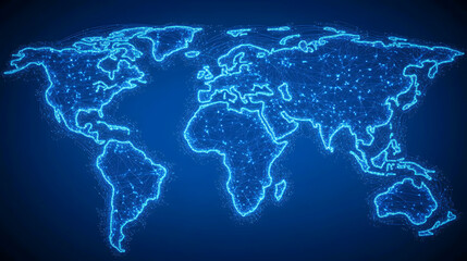 Fototapeta premium Global Connectivity Concept with Map and Travel Routes