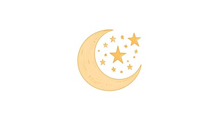 Obraz premium Crescent Moon And Stars Celestial Night Sky Image