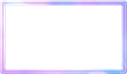 3D Glossy Shiny Dreamy Pastel Gradient Rectangle Board Frame Line Design