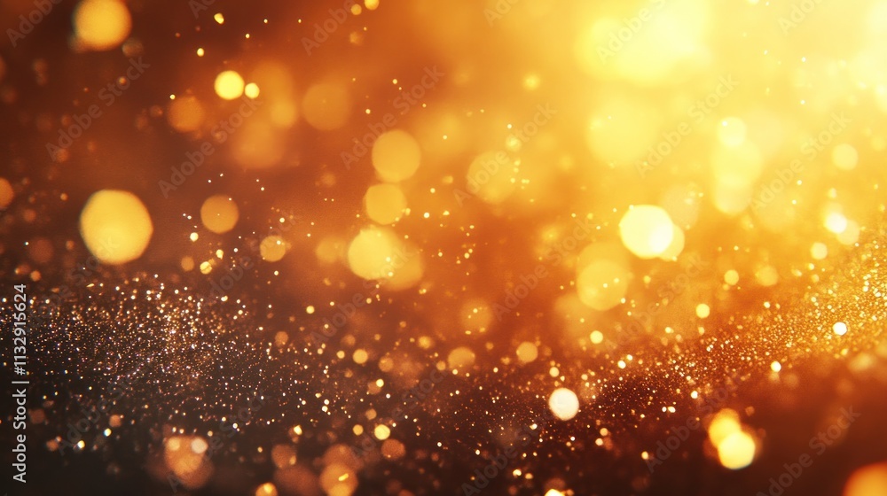 Aufkleber A shimmering background of golden bokeh lights creating a festive and warm atmosphere.