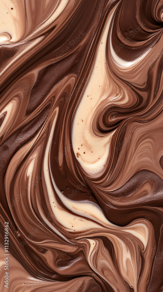 Poster a marble texture background in mocha mousse features rich swirls of brown and cream, creating an ele