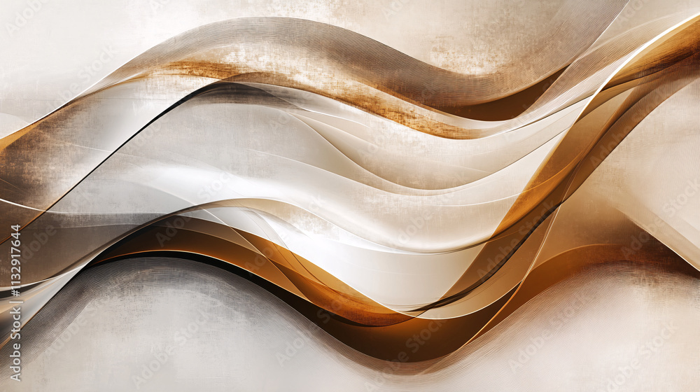 Aufkleber a series of overlapping translucent waves in warm tones creates a soothing and abstract background w