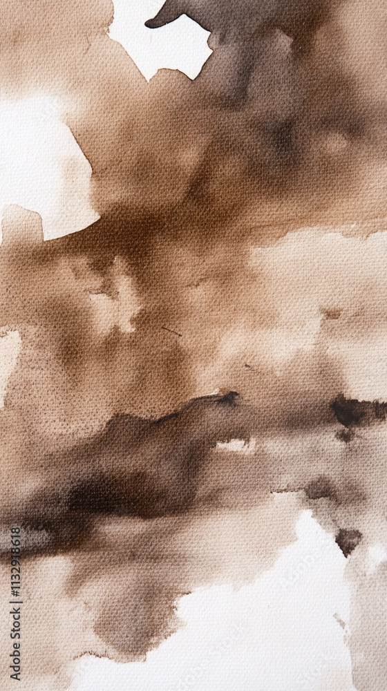 Poster an abstract watercolor design features soft mocha and mousse tones blending beautifully, creating a 
