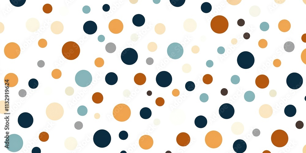 Poster colorful polka dot pattern on a white background suitable for various design projects and crafts