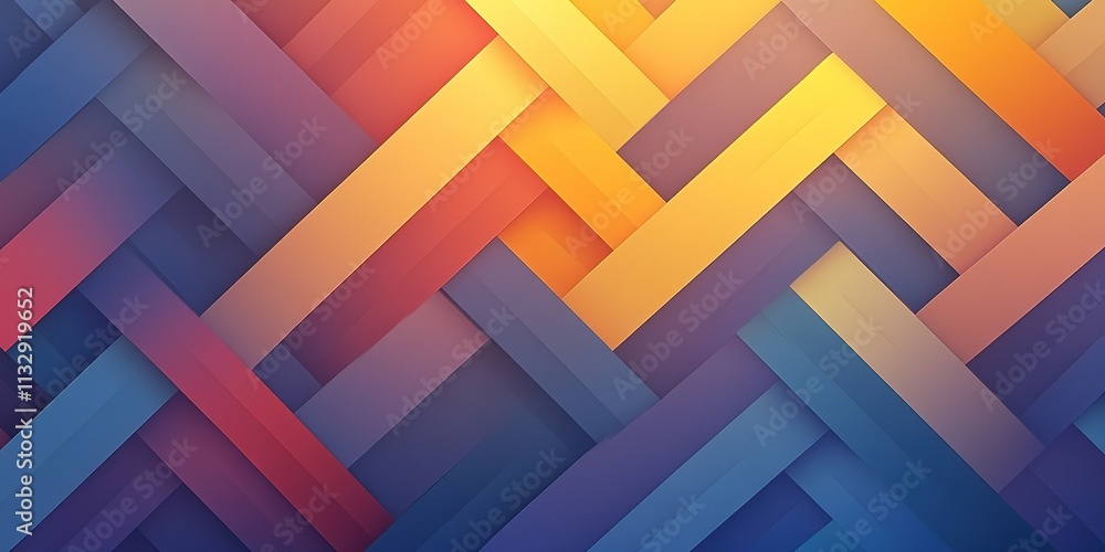 Poster colorful woven pattern with vibrant hues creating a dynamic visual in abstract art style