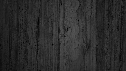 Obraz premium textured travertine stone wall with a dark black background, ideal for creating a classic and elegant ambiance in interior design projects, background for timeless, sophisticated aesthetic concept.