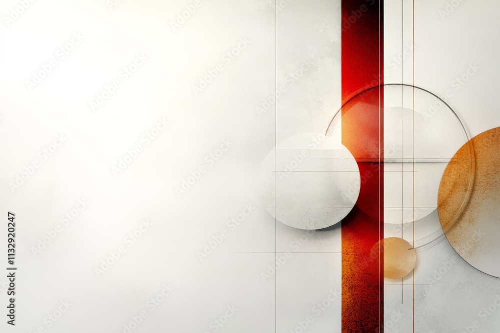 Poster abstract composition featuring geometric shapes and a textured color palette evoking modern art styl