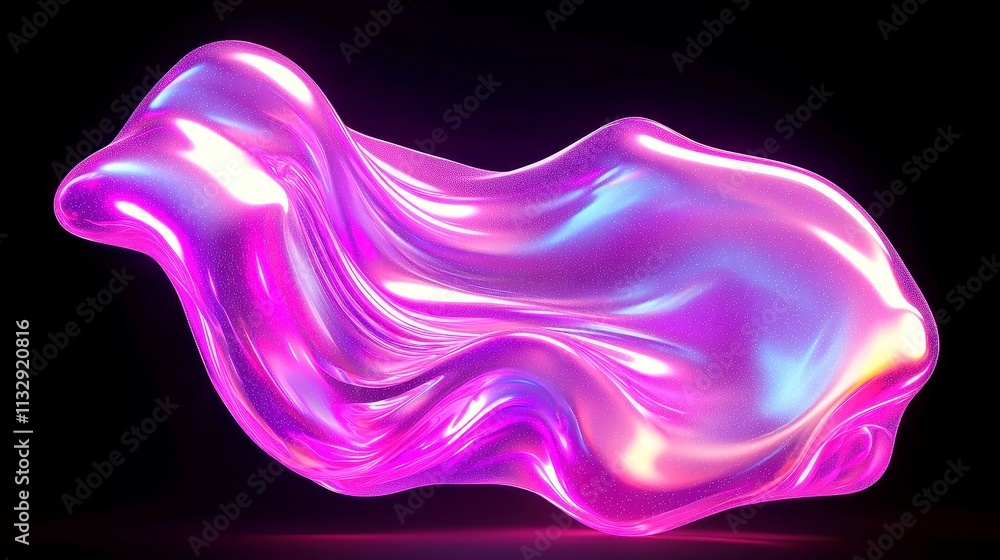 Poster isolated translucent abstract form, showcasing intricate glitch patterns, evoking a sense of digital